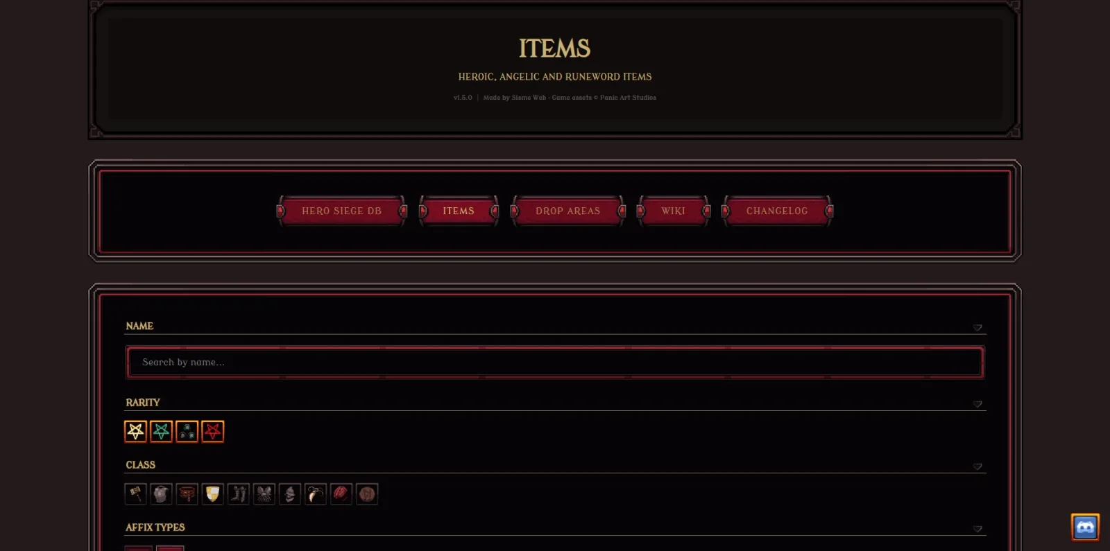 Aperçu du site Hero Siege DB