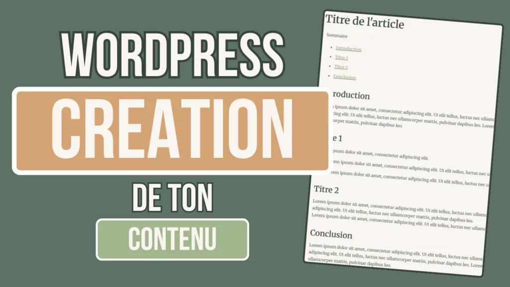 wordpress creation article
