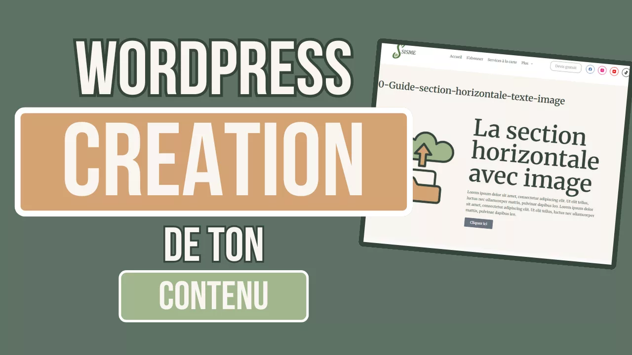 wordpress creation section simple