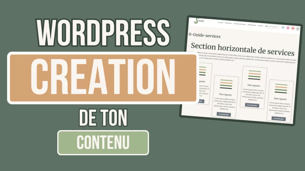wordpress creation section services