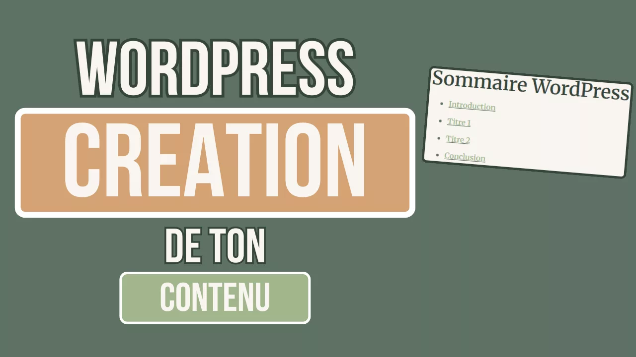 wordpress creation sommaire