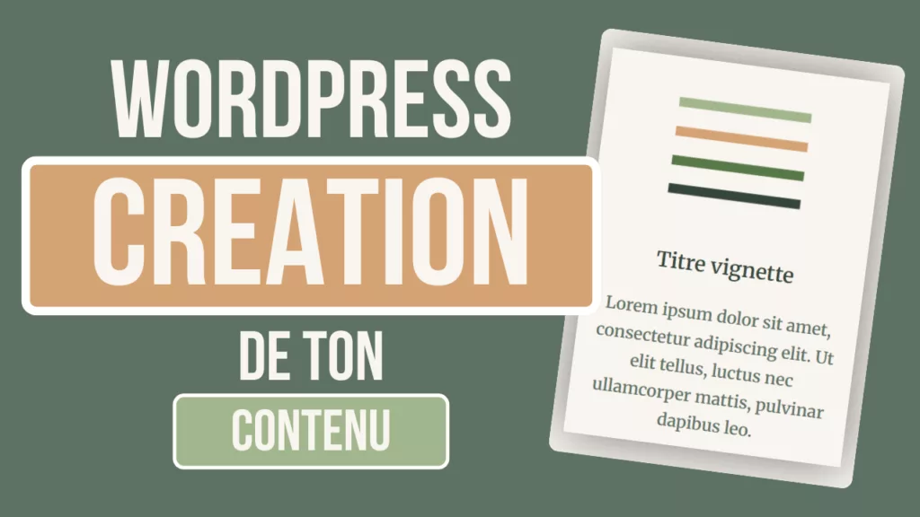 wordpress creation vignette