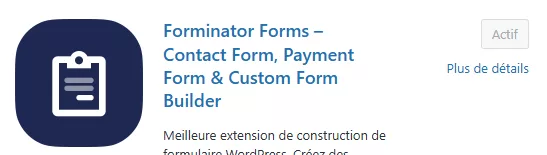 forminator recherche extension
