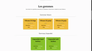 La Carlonerie liste des gomme disponible pour le ressemelage