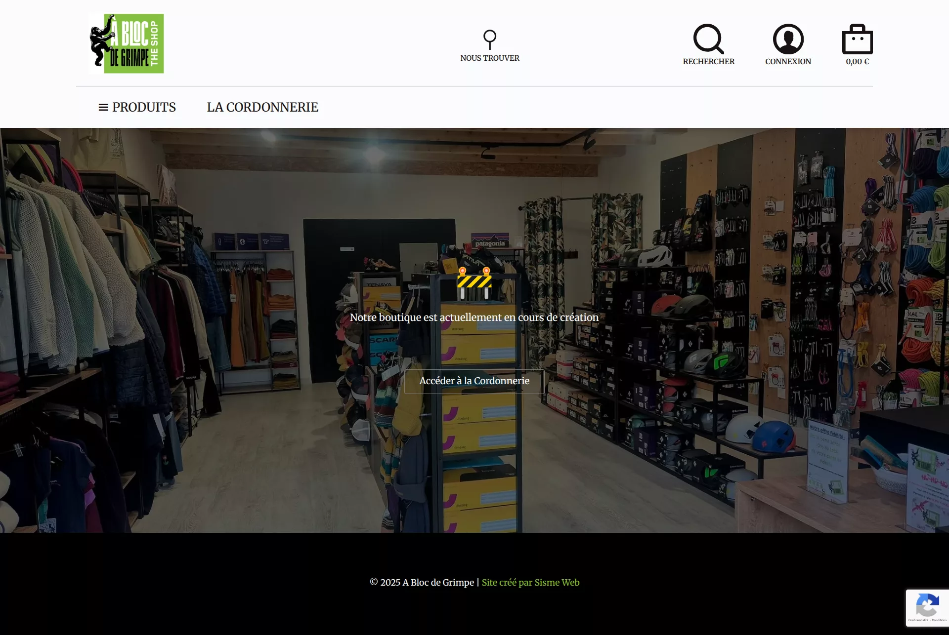 Site e commerce boutique escalade et sport outdoor